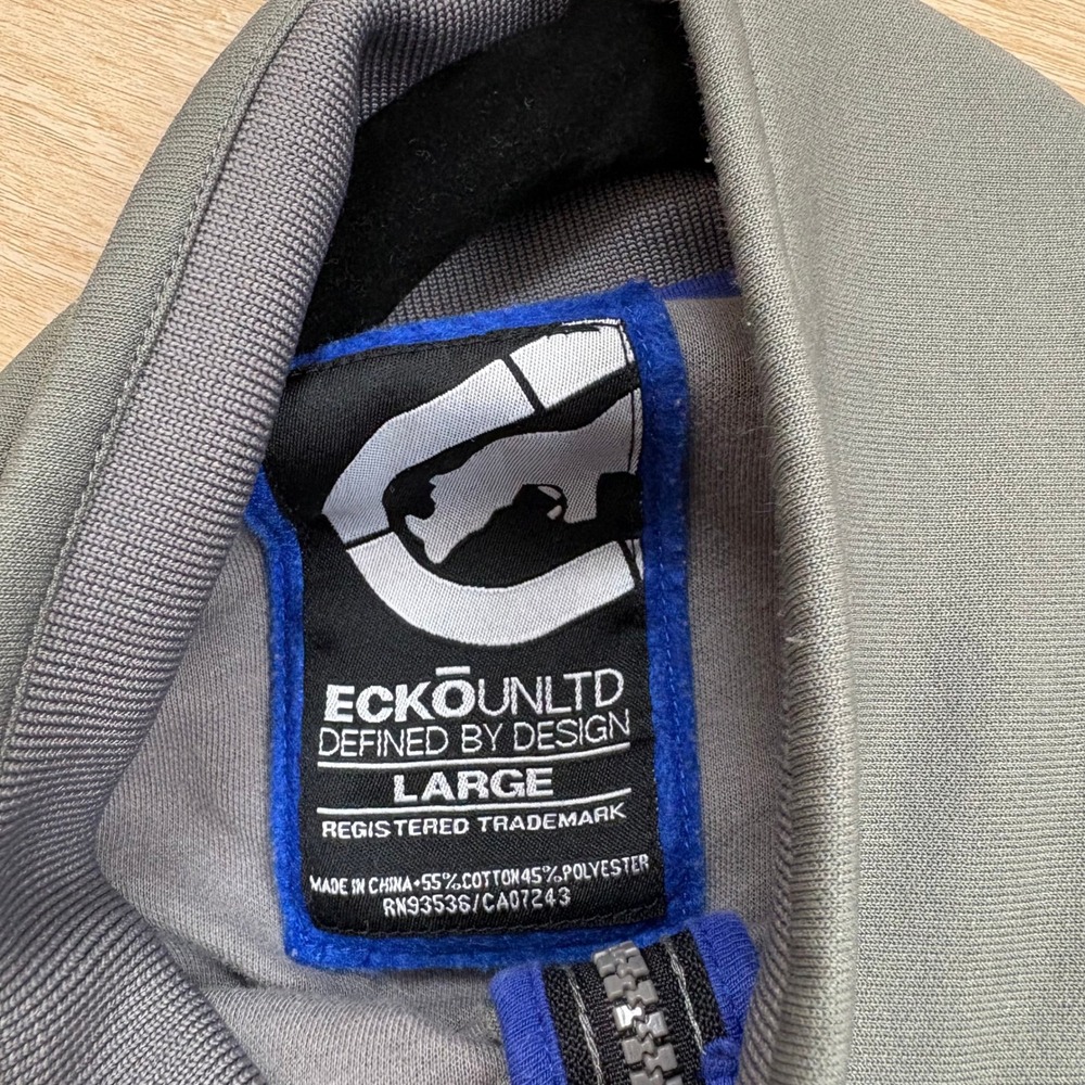 Vintage Y2K Ecko Unltd Colorblock Full Zip Track Jacket Men's Large Color Gray - Picture 5 of 7